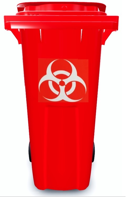 Контейнер червоного кольору 120 л. Contenur з логотипом